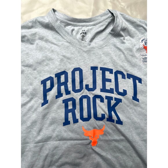 Under Armour Men Large Project Rock Gray Sleeveless Show Your Training Shirt NEW - Picture 4 of 8